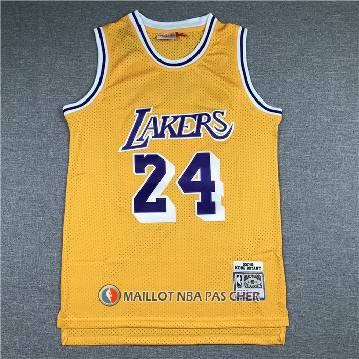 Maillot Los Angeles Lakers Kobe Bryant NO 24 Mitchell & Ness 2007-08 Jaune